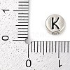 925 Sterling Silver Flat Round with Letter Beads LS-STER-G044-01AS-K-3