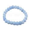 Natural & Dyed White Jade Bead Stretch Bracelets BJEW-K212-C-018-2