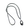 Vintage Synthetic Non-magnetic Hematite Pendant Column Beaded Necklaces IV0667-6-1