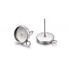 Non-Tarnish 304 Stainless Steel Stud Earring Settings LS-X-STAS-H467-08P-10mm-1