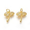 Brass Micro Pave Cubic Zirconia Charms ZIRC-J021-04G-RS-1