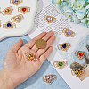 HOBBIESAY 14Pcs 7 Colors Alloy Rhinestone Connector Charms FIND-HY0003-39-3