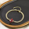 Brass Micro Pave Cubic Zirconia Link Bracelets BJEW-Z082-01G-01-1