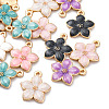 Light Gold Plated Alloy Enamel Pendants ENAM-R136-17-1