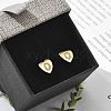 Rack Plating Brass Micro Pave Clear Cubic Zirconia Stud Earrings EJEW-K299-01G-Q-1