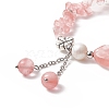 Cherry Quartz Glass Charm Bracelets for Women BJEW-JB09926-01-4