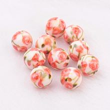 Spray Painted Resin Beads GLAA-F049-A07
