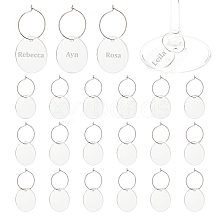 24Pcs Transparent Blank Acrylic Wine Glass Charms AJEW-AB00074