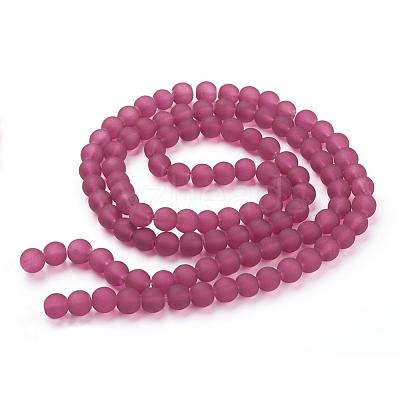 Baking Paint Transparent Glass Bead Strands GLAA-S031-8mm-39-1