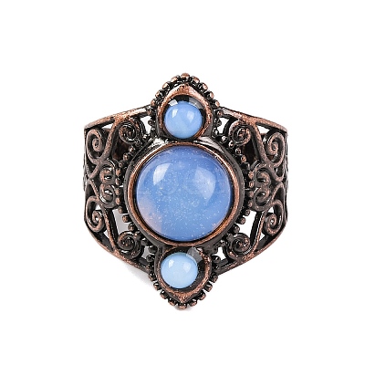 Opalite Retro Finger Rings RJEW-B067-01R-12-1