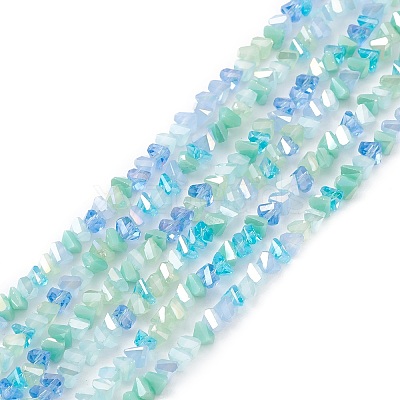 Gradient Color Electroplate Glass Bead Strands X-GLAA-E042-02A-1
