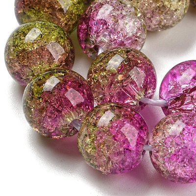 Spray Painted Crackle Glass Beads Strands DGLA-C002-10mm-04-1