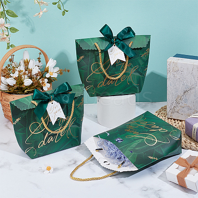 Gold Stamping Thank You Paper Candy Gift Tote Boxes CON-WH0110-38B-1