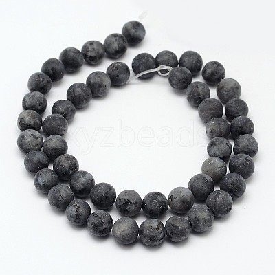 Natural Larvikite Beads Strands G-D692-8mm-1