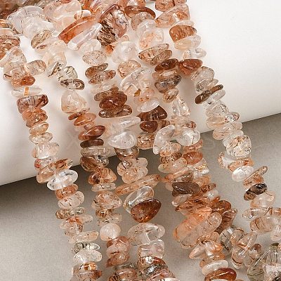 Natural Black Gold Rutilated Quartz Beads Strands G-G905-20A-1