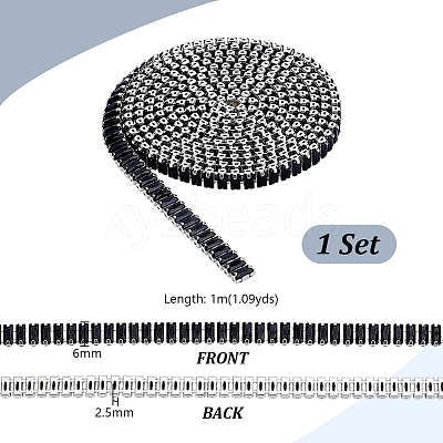 Brass Micro Pave Black Cubic Zirconia Chains CHC-WH0022-002P-1