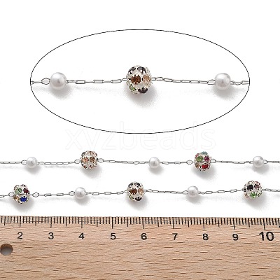 Handmade ABS Imitation Pearl & Rhinestone Chains CHS-L028-04P-1
