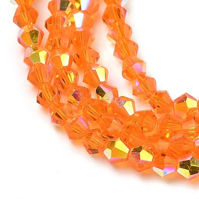 Electroplate Transparent Glass Beads Strands EGLA-K015-18H-1
