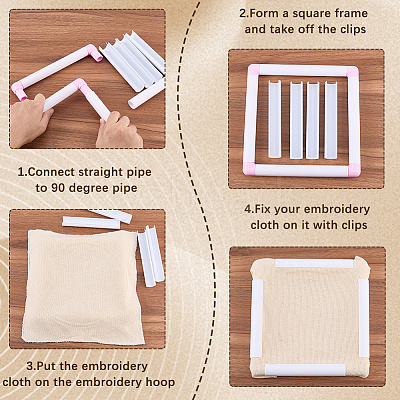 3 Stes 3 Styles Plastic Cross Stitch Embroidery Hoops DIY-CP0012-44B-1