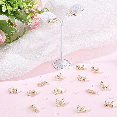 40Pcs Alloy Bowknot Stud Earring Findings EJEW-ME0001-23A-1