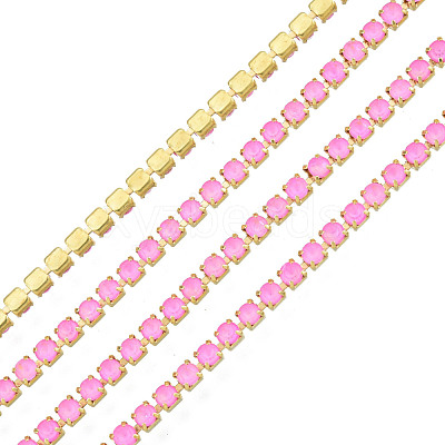 Brass Rhinestone Strass Chains CHC-N017-003B-C06-1