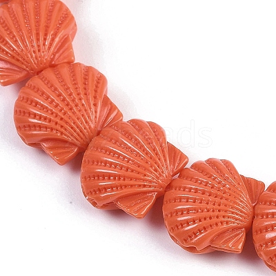 Synthetic Coral Dyed Carved Beads Strands CORA-K009-05B-02-1