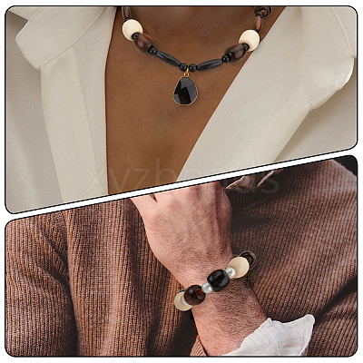 180Pcs 6 Styles Dyed Natural Wood Beads WOOD-PA0001-28-1