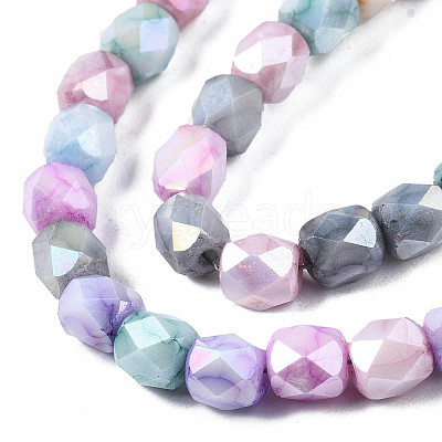 Opaque Baking Paint Glass Beads Strands X-EGLA-N006-008-A07-1