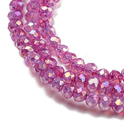 Transparent Baking Paint Glass Beads Strands DGLA-F002-02B-1