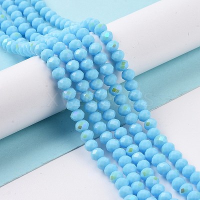Electroplate Opaque Solid Color Glass Beads Strands EGLA-A034-P6mm-L11-1