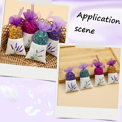 25Pcs Printed Cotton Organza Dried Flower Storage Drawstring Bags with Ribbon ABAG-SP0001-56A-1