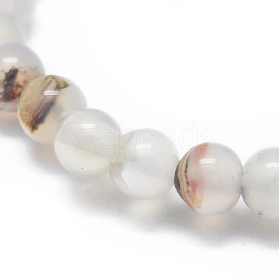Natural Agate Bead Stretch Bracelets X-BJEW-K212-A-004-1