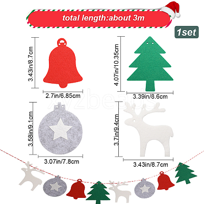 Christmas Cloth Flag Banners DIY-WH0401-91-1