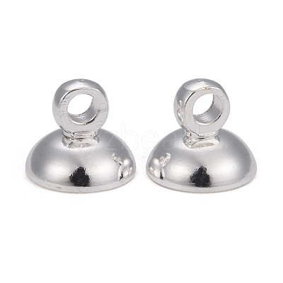 Rack Plating Brass Bead Cap Pendant Bails KK-O139-09A-S-1