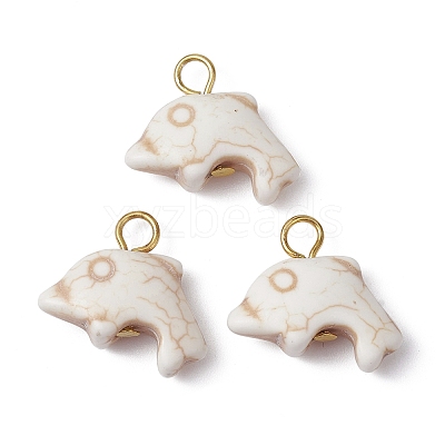 Synthetic Turquoise Pendants PALLOY-JF02371-01-1