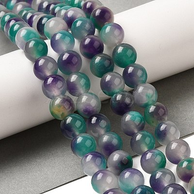 Natural Dyed White Jade Beads Strands G-M402-C04-19-1