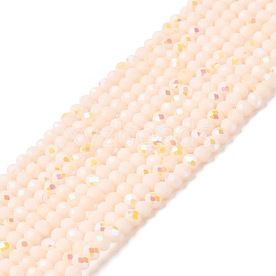 Electroplate Opaque Solid Color Glass Beads Strands EGLA-A034-P4mm-L18-1