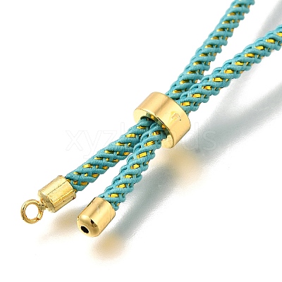 Braided Cotton Cord Slider Bracelet Making MAK-R001-01G-27-1