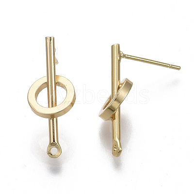 Brass Stud Earring Findings KK-R132-059-NF-1