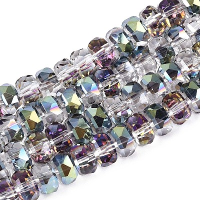 Electroplate Transparent Glass Beads Strands X-EGLA-N022-04A-D04-1