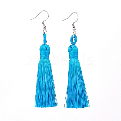 Polyester Tassel Earrings EJEW-JE04452-03-1