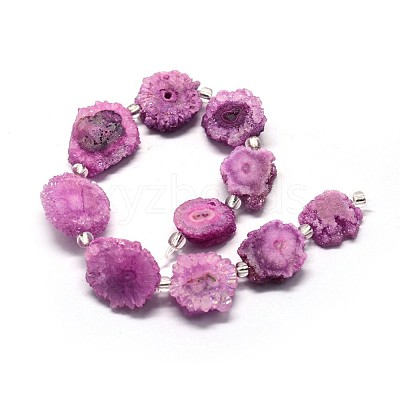 Natural Druzy Quartz Crystal Beads Strands G-F582-A04-1