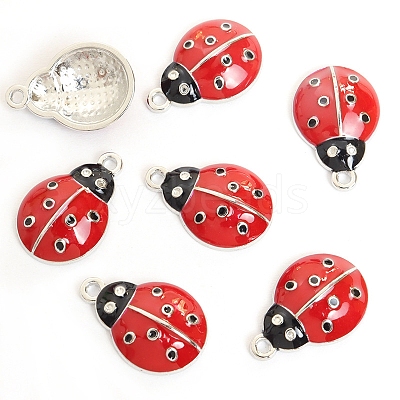 Alloy Red Enamel Pendants PW-WG00A26-01-1