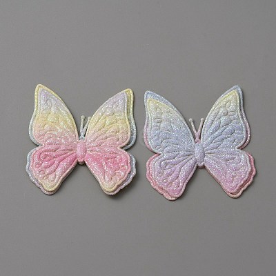 Butterfly Shape Cloth Sew on Patches Applique DIY-WH0032-89C-1