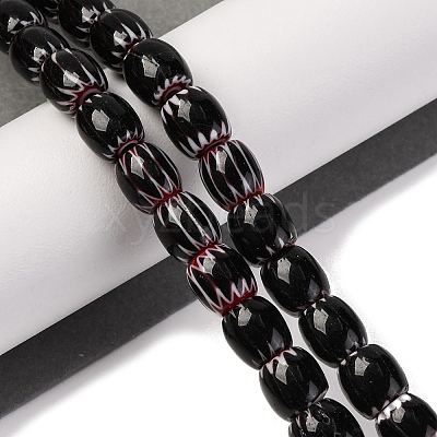 Handmade Lampwork Chevron Beads Strands LAMP-K041-01B-01-1