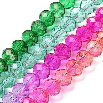 Transparent Painted Glass Beads Strands DGLA-A034-T8mm-A03-1