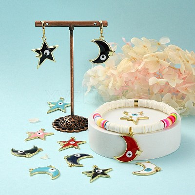 20Pcs 10 Style Rack Plating Alloy Enamel Pendants ENAM-SZ0002-61-1