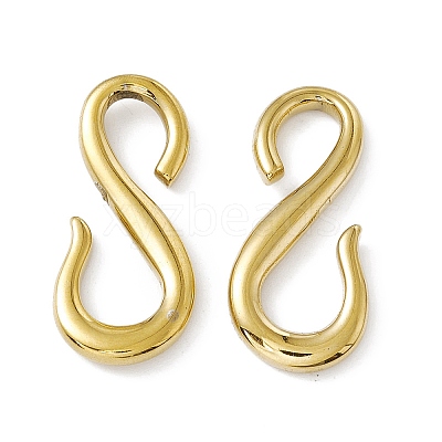 PVD Vacuum Plating 304 Stainless Steel S Hook Clasps X-STAS-G278-44G-1