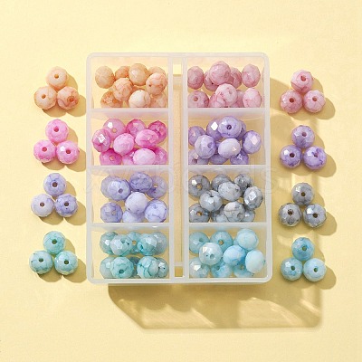 104Pcs 8 Colors Opaque Baking Paint Glass Beads Strands EGLA-FS0001-27-1