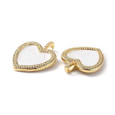 Rack Plating Brass Micro Pave Cubic Zirconia Pendants KK-F852-13G-1